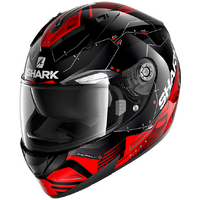 Shark Ridill Mecca Motorcycle Helmet - Black/Red/Silver