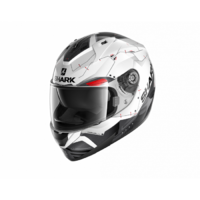 Shark Ridill Mecca Motorcycle Helmet - White/Black/Red