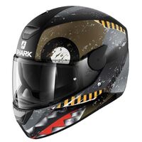 Shark D-Skwal Saurus Motorcycle Helmet - Matte Black/Green/Anthracite