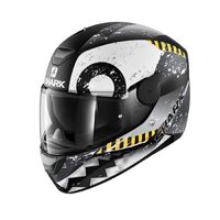 Shark D-Skwal Saurus Motorcycle Helmet - Matte Black/White/Anthracite