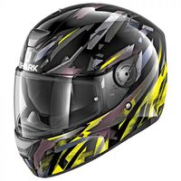Shark D-Skwal Kanhji Motorcycle Helmet - Black/Yellow/Anthracite 