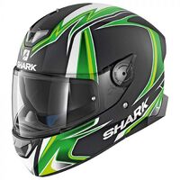Shark Skwal Rep Sykes Motorcycle Helmet Large - Black/Green/White