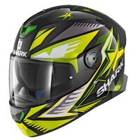 Shark Skwal 2 Draghal Motorcycle Helmet - Black/Green/Yellow