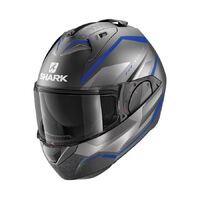 Shark Evo-ES Yari Motorcycle Helmet - Matte Anthracite/Blue/Silver