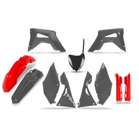 UFO Honda CRF250R 18-21/450R 17-20 Plastics Kit Red/Grey (Includes Fork Sliders)