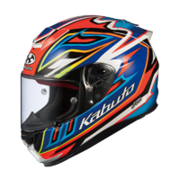 Kabuto RT33 Signal Motorcycle Helmet - Fluro Orange/Blue