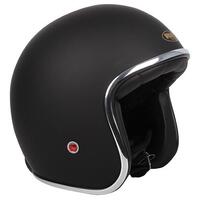 Rxt Classic Open Face Motorcycle Helmet - Matte Black (No Studs)