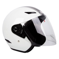 Rxt A218 Metro Retro Open Face Motorcycle Helmet - White/Dark Silver