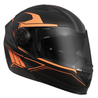RXT 909 Flip-Up Motorcycle Helmet Matt Black/Neon Orange Small
