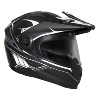 Rxt 909P Safari Motorcycle Helmet - Matte Black/White
