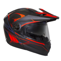Rxt 909P Safari Motorcycle Helmet - Matte Black/Neon Orange