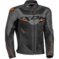 Ixon Draco Motorcycle Highly Ventilated Textile Jacket - Black/Anthracite/Orange