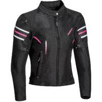 Ixon Ilana Lady Motorcycle Jacket - Black/White/Fuchsia