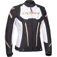 Ixon Striker Lady Motorcycle Jacket - Black/White/Gold