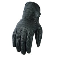 Johnny Reb Man's Summerland Perf Motorcycle Leather Gloves  - Black