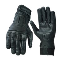 Johnny Reb Man's Olga Perf Padded Motorcycle Leather Gloves  - Black