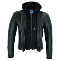 Johnny Reb Man's Hawkebury Motorcycle Leather Jacket  - Black