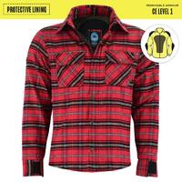 Johnny Reb Man's Nullabor Lining Motorcycle Shirts - Red Check