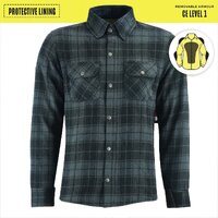 Johnny Reb Man's Nullabor  Lining Motorcycle Shirts - Black/Charcoal Check 