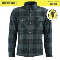 Johnny Reb Man's Nullabor  Lining Motorcycle Shirts - Black/Charcoal Check 2XL