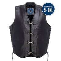 Johnny Reb Man's Capricorn Vest - Black Leather