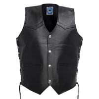 Johnny Reb Man's  Tasman Vest Leather -Black