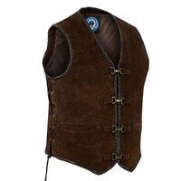 Johnny Reb Man's Gillies Vest Leather - Brown Suede