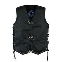 Johnny Reb Kid's Toddler Capricorn Motorcycle Leather Vests  - Black
