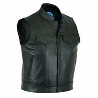 Johnny Reb Man's  Pacific  Vest Leather -Black