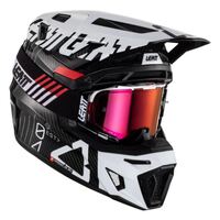 Leatt 2023 Moto 9.5 Carbon V23 Helmet Kit - Carbon White