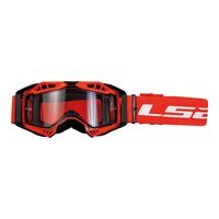 LS2 Aura Motorcycle Google Red With Clear Lens