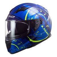 LS2 FF320 Stream Evo Tacho Motorcycle Helmet - Blue/Hi-Vis