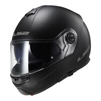 LS2 Ff325 Strobe Motorcycle Helmet Mat Black Large Flip Front
