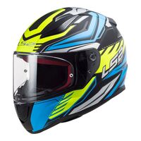 LS2 FF353 Rapid Gale Motorcycle Helmet - Matte Blue/Black/Fluro Yellow