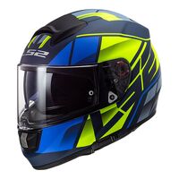 LS2 FF397 Vector Evo Kripton Motorcycle Helmet - Matte Blue/Hi-Vis