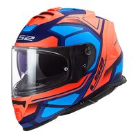 LS2 FF800 Storm Faster Motorcycle Helmet - Matte Fluro Orange/Blue