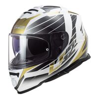 LS2 FF800 Storm Nerve Motorcycle Helmet - White/Gold