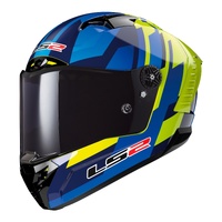 LS2 FF805C Thunder Carbon Gas Helmets - Blue / Hi-Vis Yellow
