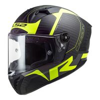 LS2 Ff805C Thunder C Motorcycle Helmet arbon Racing1 Matt Hi-Vis/Yellow 6K S