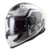 LS2 FF811 Vector II Metric Motorcycle Helmet - White/Titanium/Silver