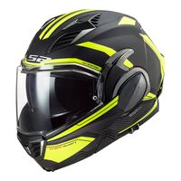 LS2 FF900 Valiant II Revo Motorcycle Helmet - Matte Black/Hi-Vis Yellow
