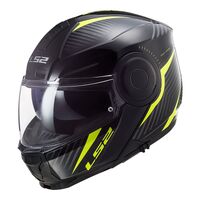 LS2 FF902 Scope Skid Motorcycle Helmet - Black/Hi-Vis Yellow