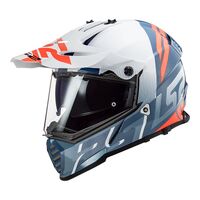 LS2 MX436 Pioneer Evo Evolve Helmet - White/Cobalt Blue/Red/Silver