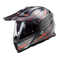 LS2 MX436 Pioneer Evo Knight Helmet - Titanium/Fluro Orang