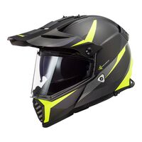 LS2 MX436 Pioneer Evo Router Helmet - Matte Black/Hi-Vis Yellow