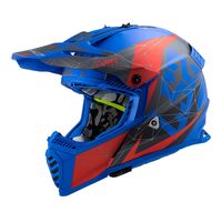 LS2 MX437 Fast Evo Alpha Motorcycle Helmet - Matte Blue/Red