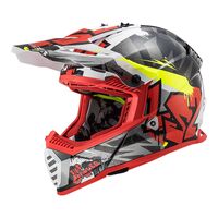 LS2 MX437J Fast Evo Crusher Mini Helmet - Black/Grey/Red