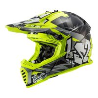 LS2 MX437J Fast Evo Crusher Mini Helmet - Black/Grey/Hi- Vis Yellow