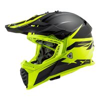 LS2 MX437 Fast Evo Roar Helmet - Black/Hi-Vis Yellow
