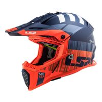 LS2 MX437 Fast Evo Xcode Motorcycle Helmet - Matte Blue/Orange